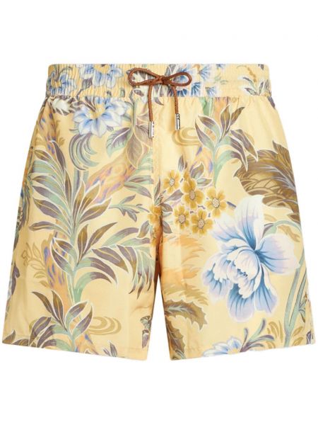 Kratke hlače s cvjetnim printom s printom Etro žuta
