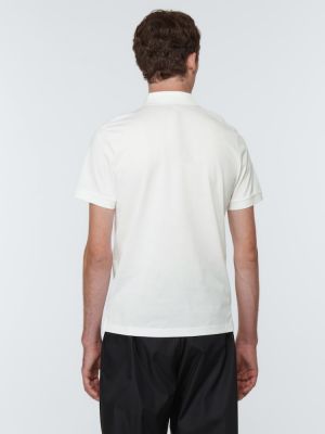 Medvilninis polo marškinėliai Prada balta