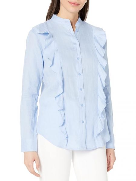 Льняная рубашка Lauren Ralph Lauren синяя