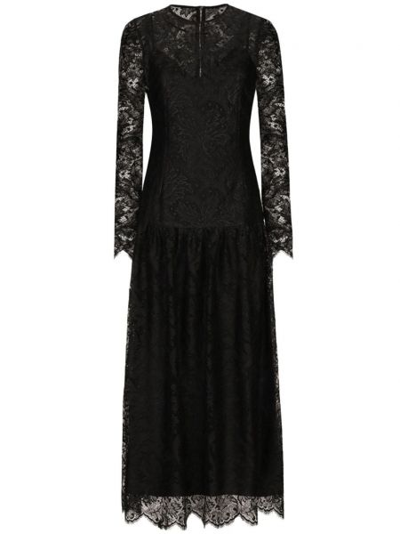 Čipkované večerné šaty Dolce & Gabbana čierna