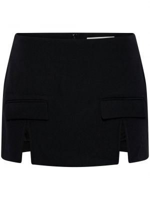 Vlněné mini sukně na zip s kapsami Dion Lee - černá