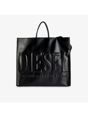 Кожаная сумка с принтом из искусственной кожи Diesel черная