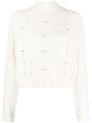 Sweter z kryształkami Twinset biały
