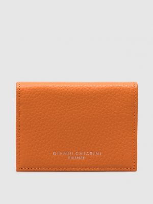 Шкіряний гаманець з принтом Gianni Chiarini помаранчевий