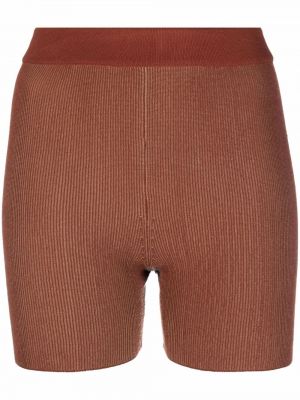 Pantalones cortos de cintura alta de punto Jacquemus marrón