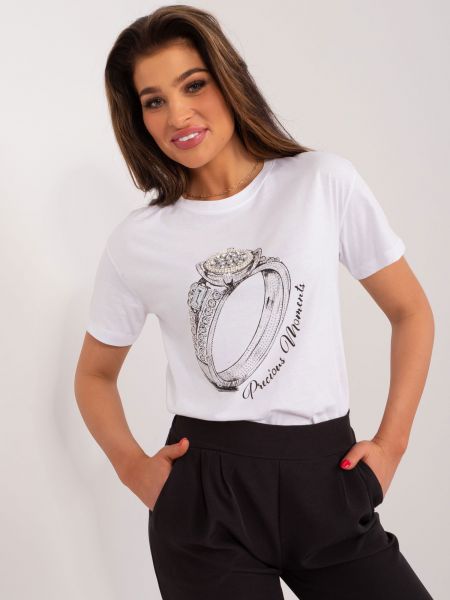Majica s printom Fashionhunters bijela