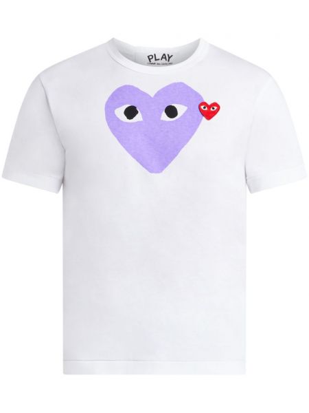 Hjerte mønster trykt t-shirt Comme Des Garçons Play hvid