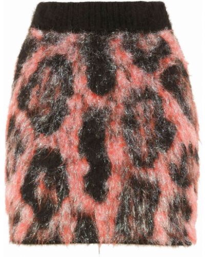 Falda de cintura alta con estampado leopardo Dolce & Gabbana rosa