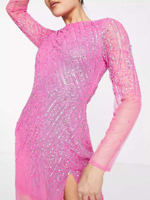 Платье миди с пайетками Starlet розовое