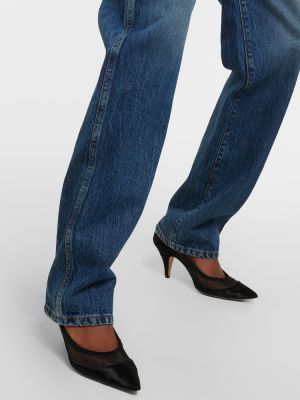 Jeans skinny taille haute slim Khaite bleu