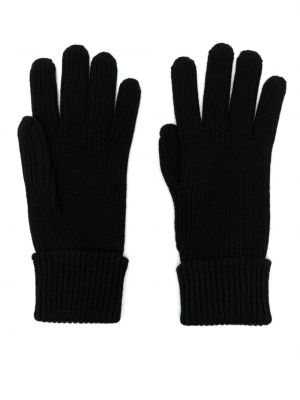 Pletene volnene rokavice Woolrich črna