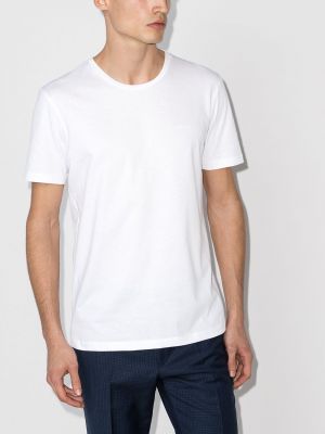 Camiseta con bordado Boss blanco