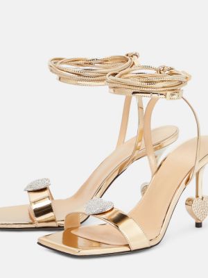 Jantárové kožené sandále Mach & Mach zlatá