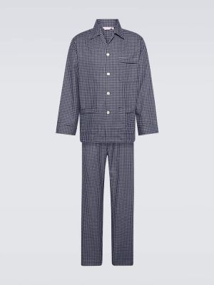 Pyjama en coton à carreaux Derek Rose