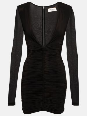 Платье мини из джерси Saint Laurent черное
