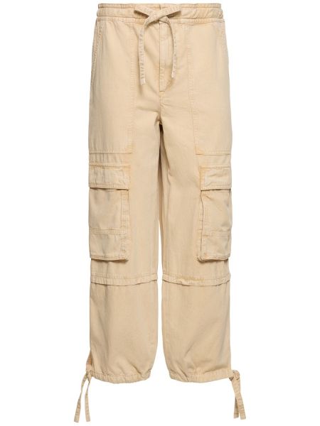 Pantalones cargo de algodón Marant Etoile beige