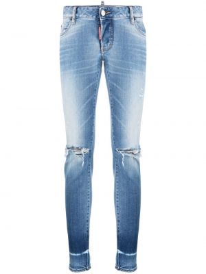 Skinny fit-jeans med låg midja Dsquared2 blå