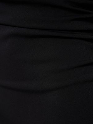 Robe mi-longue en viscose asymétrique en crêpe Mugler noir
