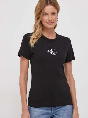 Koszulka bawełniana Calvin Klein Jeans czarna