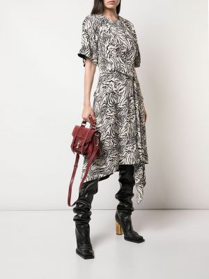 Drapované mini šaty s potiskem se zebřím vzorem Proenza Schouler černé