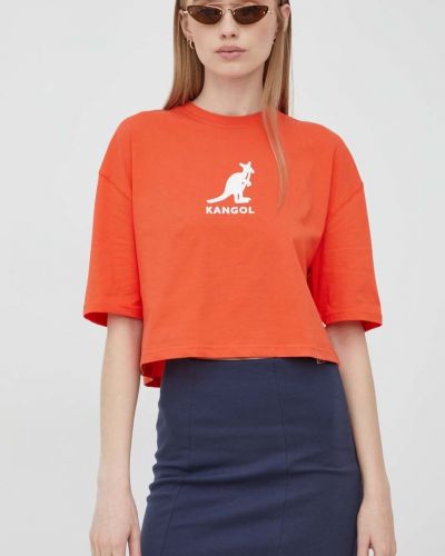 Bavlněné tričko Kangol červené