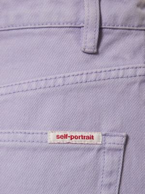Памучни дънки Self-portrait виолетово