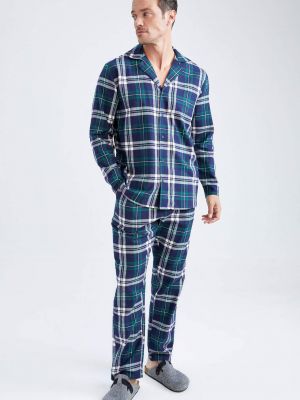 Kockované priliehavé pyžamo Defacto
