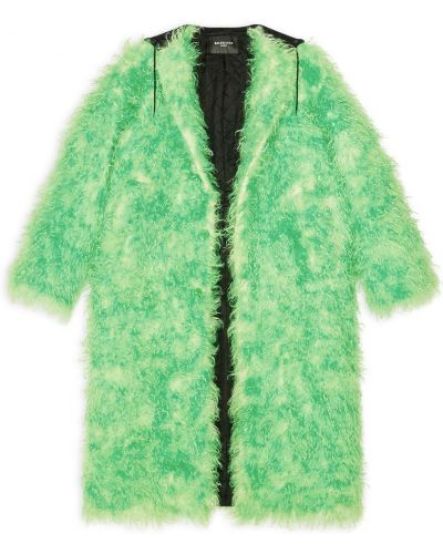 Zielony płaszcz z kapturem Balenciaga