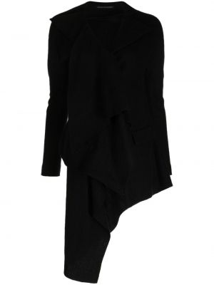 Ασύμμετρο μάλλινο παλτό Yohji Yamamoto μαύρο