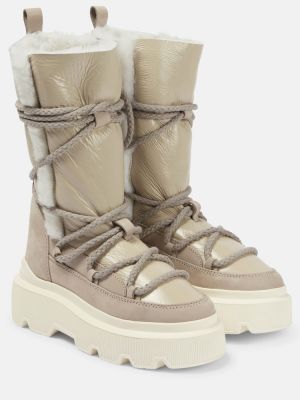 Kožené sněžné boty Inuikii bílé