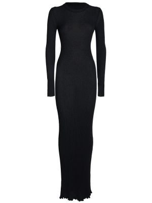 Sukienka długa z wiskozy Ami Paris czarna