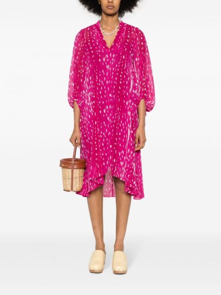 Sukienka midi Dvf Diane Von Furstenberg różowa
