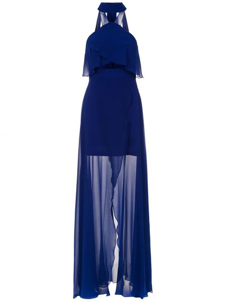 Шелковое платье макси длинное Tufi Duek, синее