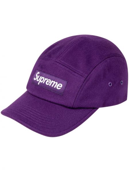 Volnena kapa s šiltom Supreme vijolična