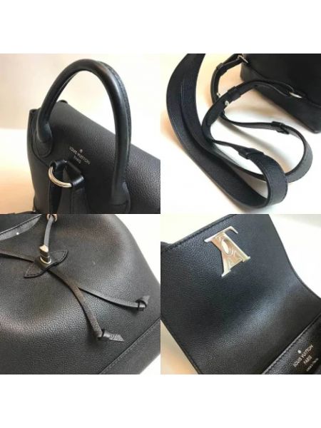 Mochila de cuero retro Louis Vuitton Vintage negro