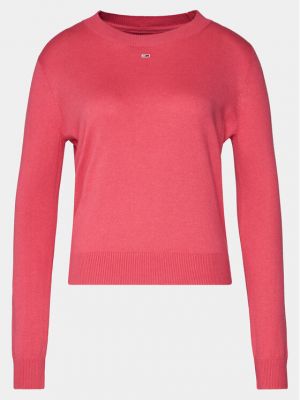 Priliehavý sveter Tommy Jeans ružová