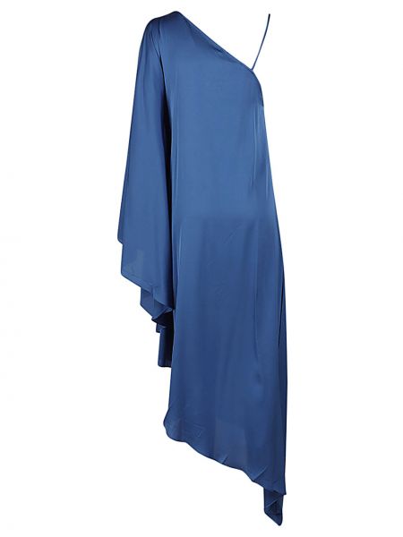 Vestito lungo di seta asimmetrico Silk95five blu