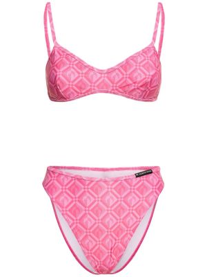 Bikini nyomtatás Marine Serre rózsaszín