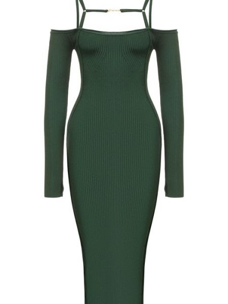 Платье из вискозы Jacquemus зеленое