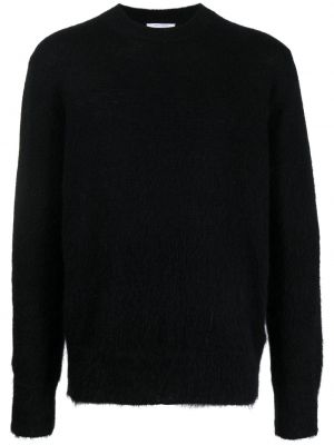Mohair langes sweatshirt mit rundem ausschnitt Off-white