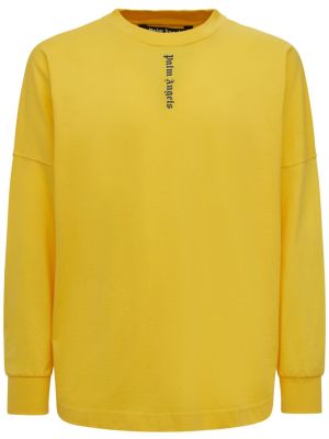 T-shirt di cotone Palm Angels giallo