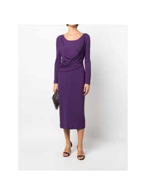 Vestido midi plisado Alberta Ferretti violeta