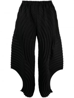 Plisované asymetrické nohavice Issey Miyake čierna
