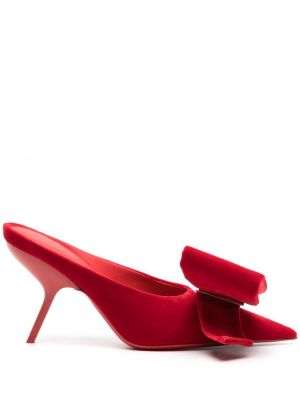 Papuci tip mules cu funde asimetrice Ferragamo roșu