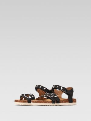 Kožené sandály z imitace kůže Nelli Blu černé