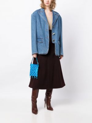 Hedvábná taška s korálky Rejina Pyo modrá