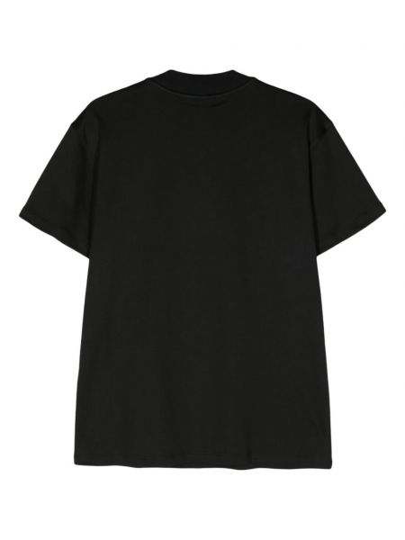 Koszulka bawełniana z okrągłym dekoltem Lardini czarna