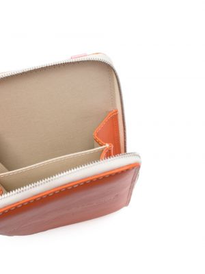 Kožená peněženka Maison Kitsuné oranžová