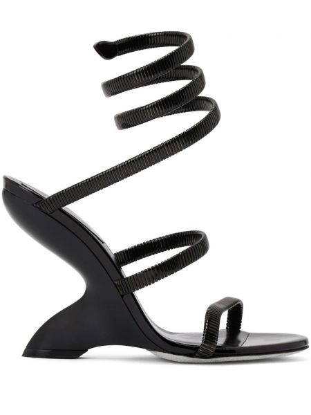 Kožené remienkové sandále René Caovilla čierna