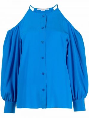 Копринена блуза Stella Mccartney синьо